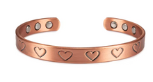 Load image into Gallery viewer, Hearts classic copper bangle
