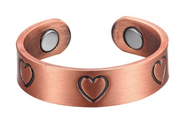 Load image into Gallery viewer, Copper heart ring horizontal