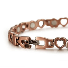 Load image into Gallery viewer, Vinci Hollow Heart Copper Magnetic Bracelet NEW