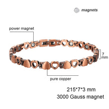 Load image into Gallery viewer, Vinci Hollow Heart Copper Magnetic Bracelet NEW