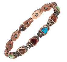 Load image into Gallery viewer, Pure Copper Stone Hearted Bracelet
