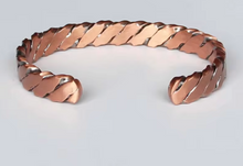 Load image into Gallery viewer, Healing Vinci Antique Braided Heavy Pure Copper Magnetic Bangle