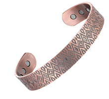 Load image into Gallery viewer, Zany Patterns Pure Copper Magnetic Bangle