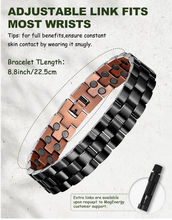 Load image into Gallery viewer, Black Dipped Pure Copper Double Row Magnetic Bracelet