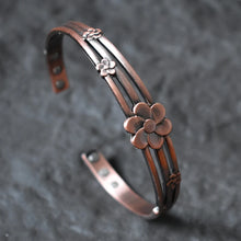 Load image into Gallery viewer, Vintage Floral Pure Copper Magnetic Bangle