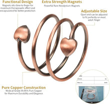 Load image into Gallery viewer, Vinci Spiraling Heart Copper Magnetic Adjustable Ring