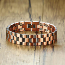 Load image into Gallery viewer, Vinci Linked Double Row Pure Copper Magnetic Therapy Bracelet