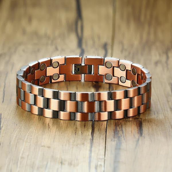 Vinci Linked Double Row Pure Copper Magnetic Therapy Bracelet