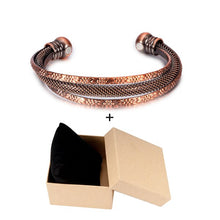 Load image into Gallery viewer, Vinci 3 Twisted Copper Bangle from coppertownusa
