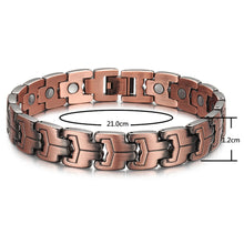 Load image into Gallery viewer, Chain Mail Copper Magnetic Bracelet specs