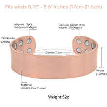 Load image into Gallery viewer, Vinci Double-Wide Copper Magnetic Cuff