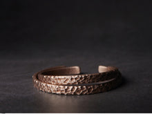 Load image into Gallery viewer, Protection Stone Cubic Black Obsidian Bracelet With Handcrafted Antique Copper