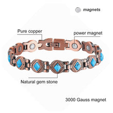 Load image into Gallery viewer, Blue Diamond Copper Magnetic Bracelet | CopperTownUSA