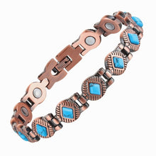 Load image into Gallery viewer, Blue Diamond Copper Magnetic Bracelet | CopperTownUSA

