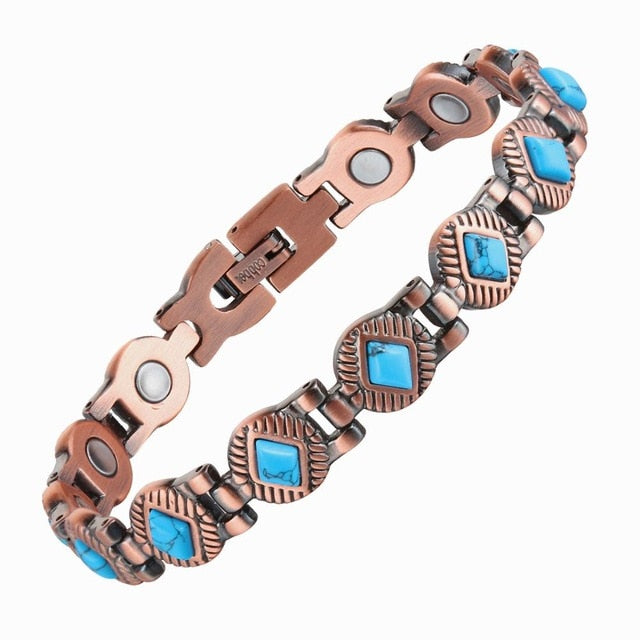 Blue Diamond Copper Magnetic Bracelet | CopperTownUSA