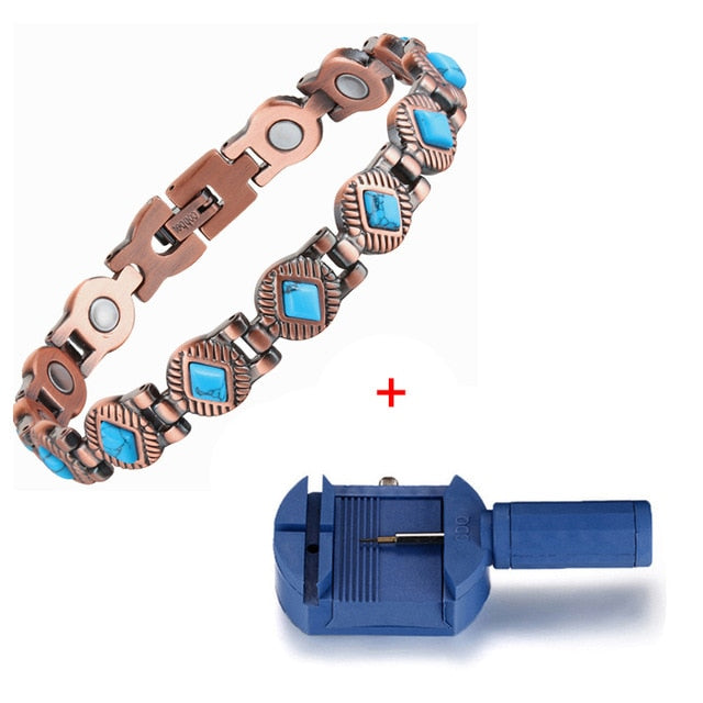 Blue Diamond Copper Magnetic Bracelet