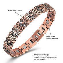 Load image into Gallery viewer, Vintage Cross Link 99.9% Pure Copper Strong Magnetic Pain Relief Bracelet
