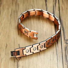 Load image into Gallery viewer, Unclasped Vinci Patron Copper Magnetic Bracelet