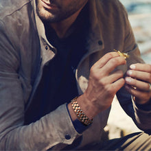 Load image into Gallery viewer, Gentleman wearing the Vinci Double row bracelet