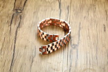 Load image into Gallery viewer, Vinci Linked Double Row copper bracelet unclasped