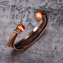 Load image into Gallery viewer, Vinci 3 Twisted Copper Bangle from coppertownusa