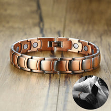 Load image into Gallery viewer, Vinci Gent Copper Magnetic Bracelet with man wearing copper bracelet for demonstration