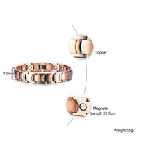 Load image into Gallery viewer, Vinci Gent Copper Magnetic Bracelet specs
