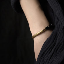Load image into Gallery viewer, Black Obsidian Bracelet With Handcrafted Antique Copper