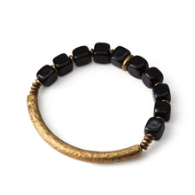 Load image into Gallery viewer, Black Obsidian Bracelet With Handcrafted Antique Copper