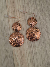 Load image into Gallery viewer, Corky’s Luna Hammered Oxidized Copper Earrings
