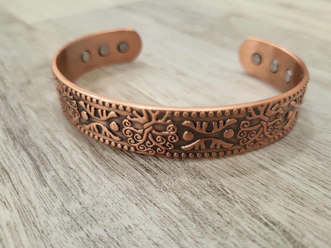 Jungle Pure Copper Magnetic Bangle