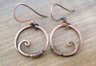 Corkys Antique Copper Wiggle Earings