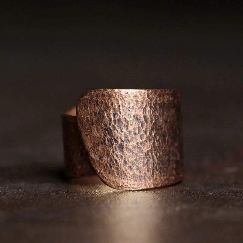 Hammered Hand Crafted Solid Adjustable Copper Ring – CopperTownUSA