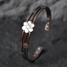 Load image into Gallery viewer, Vintage Floral Pure Copper Magnetic Bangle
