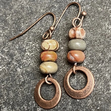 Load image into Gallery viewer, Corky&#39;s Bohemian Copper Natural Stone Antique Red Dangle Earrings
