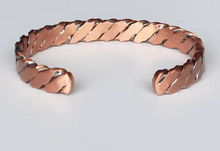 Load image into Gallery viewer, Healing Vinci Antique Braided Heavy Pure Copper Magnetic Bangle
