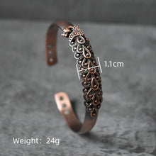 Load image into Gallery viewer, Peacock Pure Copper Magnetic Bangle
