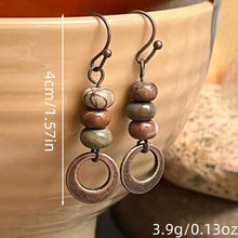 Load image into Gallery viewer, Corky&#39;s Bohemian Copper Natural Stone Antique Red Dangle Earrings

