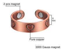 Load image into Gallery viewer, Specs of copper heart ring
