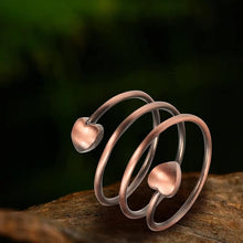 Load image into Gallery viewer, Vinci Spiraling Heart Copper Magnetic Adjustable Ring
