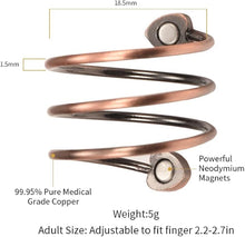 Load image into Gallery viewer, Vinci Spiraling Heart Copper Magnetic Adjustable Ring
