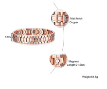Load image into Gallery viewer, Vinci Scales Magnetic Copper Bracelet specs
