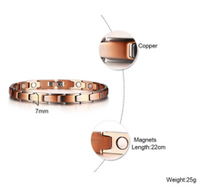 Load image into Gallery viewer, Vinci Pulsera Copper Magnetic Womens Bracelet specs

