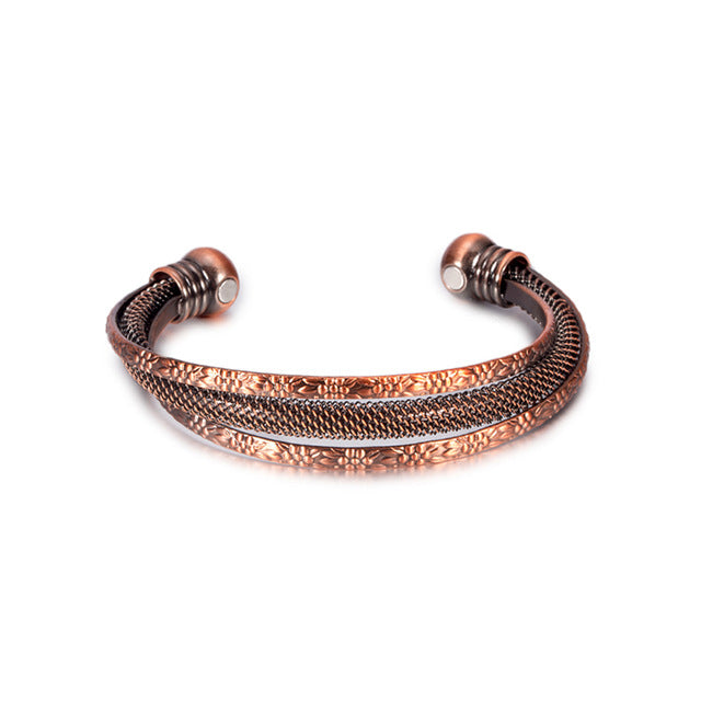 Vinci 3 Twisted Copper Bangle from Copper Town USA