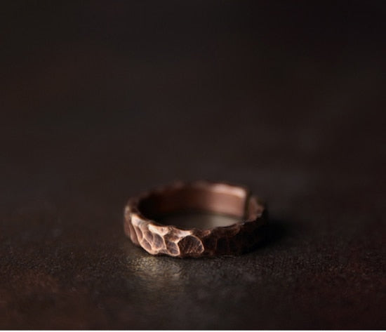Tibetan Hand beaten Solid Copper Ring