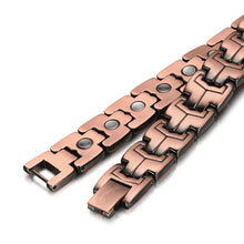 Load image into Gallery viewer, Chain Mail Copper Magnetic Bracelet un clasped
