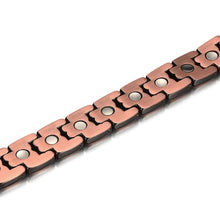Load image into Gallery viewer, Neodymium magnets inside the Chain Mail Copper Magnetic Bracelet
