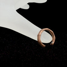 Load image into Gallery viewer, demonstration of copper bamboo ring on finger
