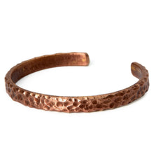 Load image into Gallery viewer, Rustic Hammered Solid Copper Bangle
