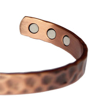 Load image into Gallery viewer, Hammered Classic Pure Copper Magnetic Bangle | Copper Wellness Jewelry
